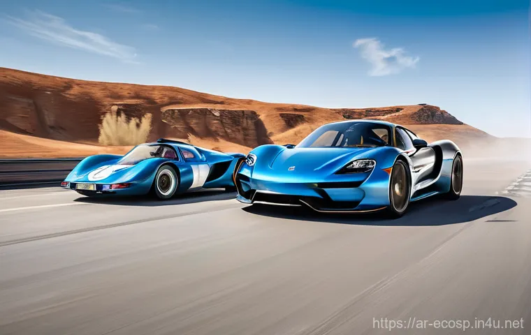맥라렌 엘바와 포르쉐 918 스파이더 비교 - **Porsche 918 Spyder: Futuristic Hybrid Elegance**
    A sophisticated Porsche 918 Spyder, in a stri...