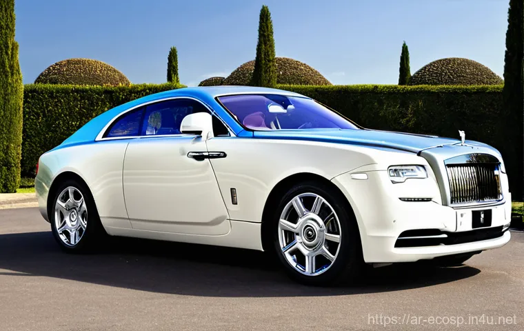 롤스로이스 레이스와 벤틀리 플라잉스퍼 비교 - Rolls-Royce Wraith: The Grand Entrance**
"A luxurious Rolls-Royce Wraith coupe is elegantly showcase...