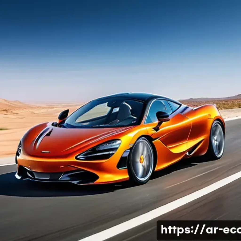 맥라렌 720S와 페라리 F8 트리뷰토 비교 - A dynamic exterior shot of a McLaren 720S on a sunlit desert highway in the Middle East, highlightin...