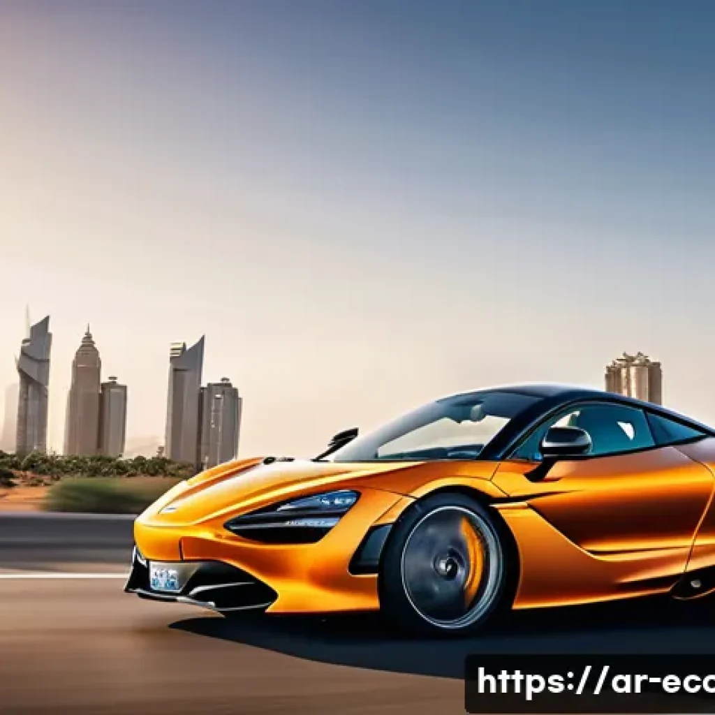 맥라렌 720S와 애스턴마틴 DBS 슈퍼레제라 비교 - A hyper-realistic image showcasing a McLaren 720S in motion on a modern Middle Eastern highway at su...