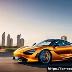 Home 22 맥라렌 720S와 애스턴마틴 DBS 슈퍼레제라 비교 - A hyper-realistic image showcasing a McLaren 720S in motion on a modern Middle Eastern highway at su...