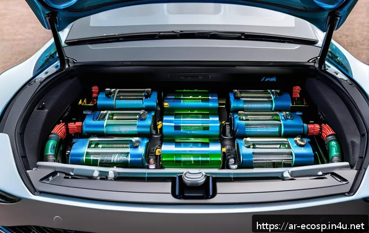 애스턴마틴 라피드 E 전기차의 배터리 수명 - A highly detailed close-up of an Aston Martin Rapide E lithium-ion battery pack inside the car chass...