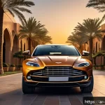 Home 23 애스턴마틴 DBX707의 스포츠 SUV 성능 - A luxurious Aston Martin DBX707 SUV showcased on a scenic urban Arabian street at sunset, highlighti...